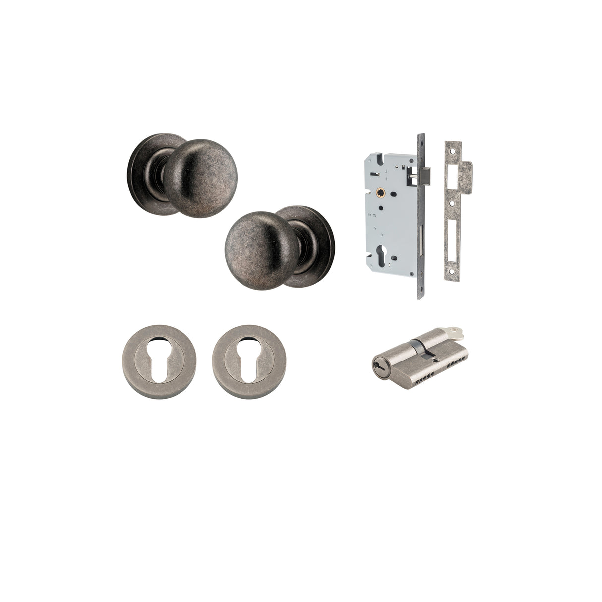 Iver Cambridge Round Rose Knob Set - Complete Kits