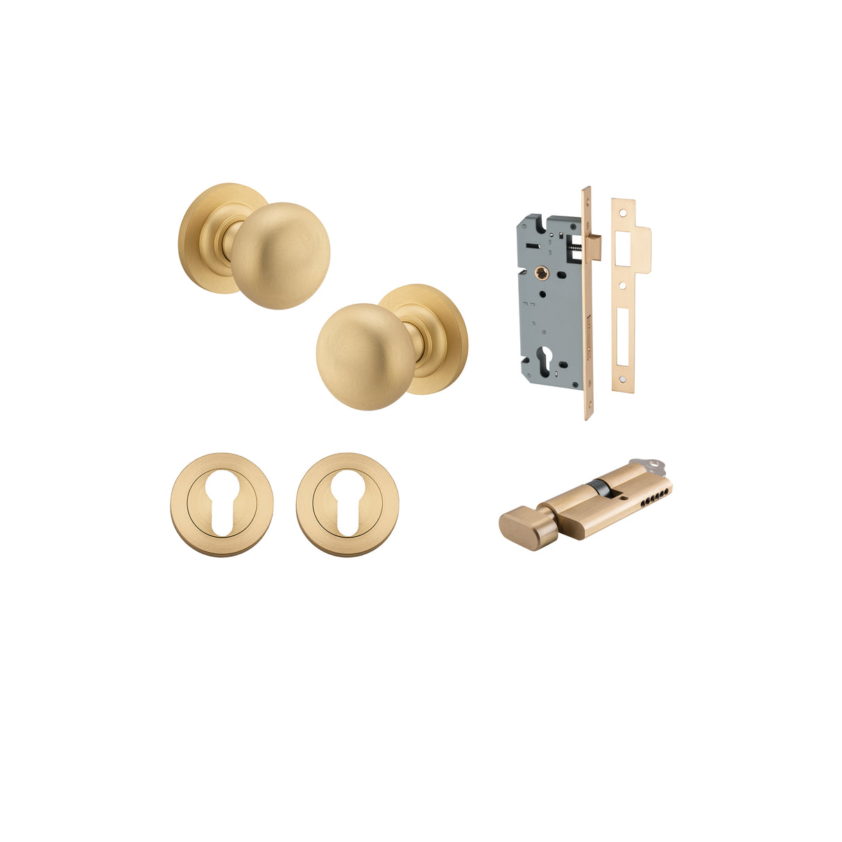 Iver Cambridge Round Rose Knob Set - Complete Kits