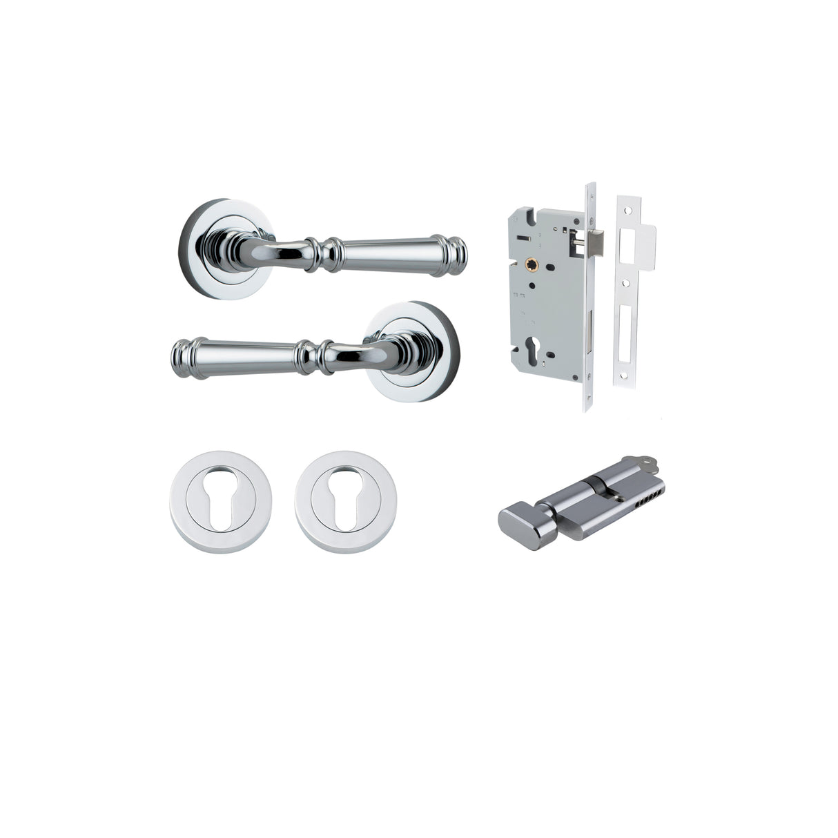 Iver Verona Round Rose Lever Set - Complete Kits