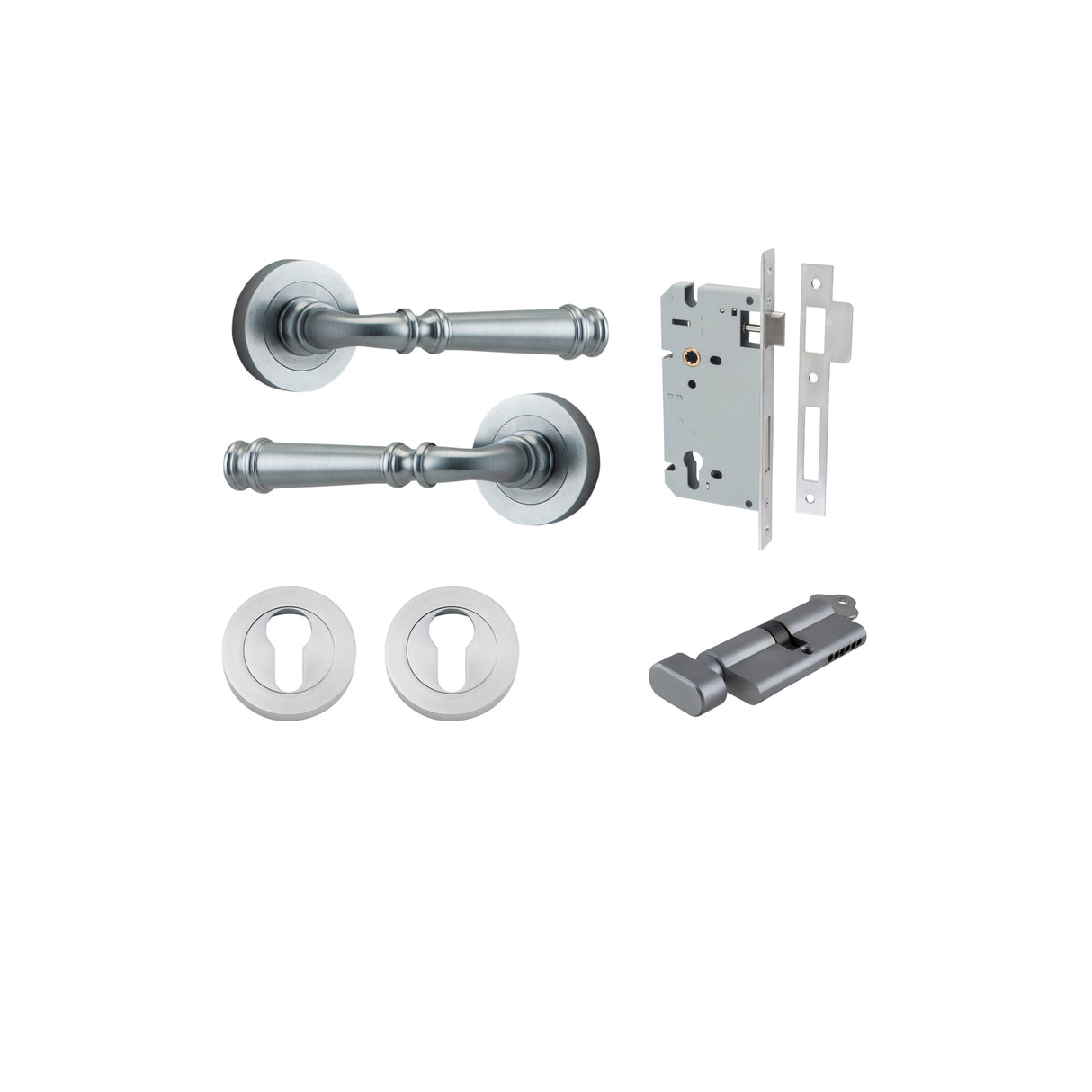 Iver Verona Round Rose Lever Set - Complete Kits