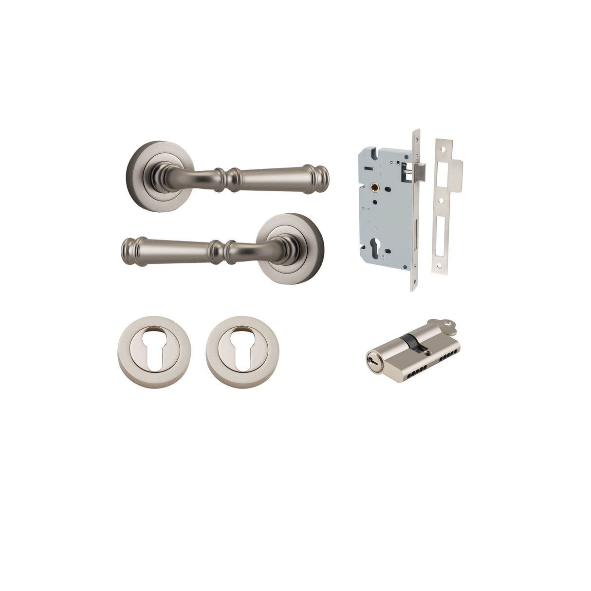 Iver Verona Round Rose Lever Set - Complete Kits