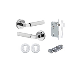 Iver Brunswick Round Rose Polished Chrome, Entrance Set Locking - Key / Turn