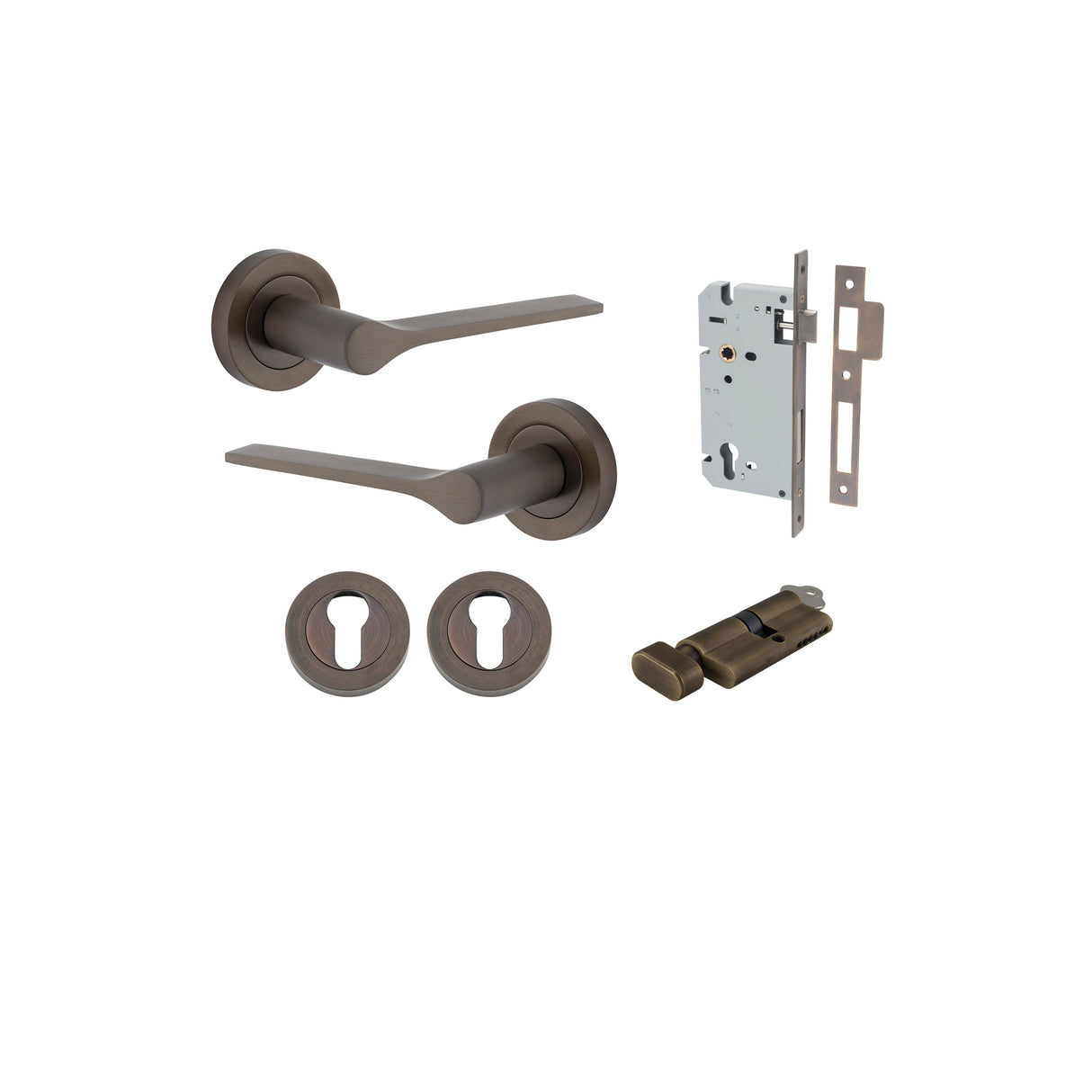 Iver Como Round Rose Lever Set - Complete Kits