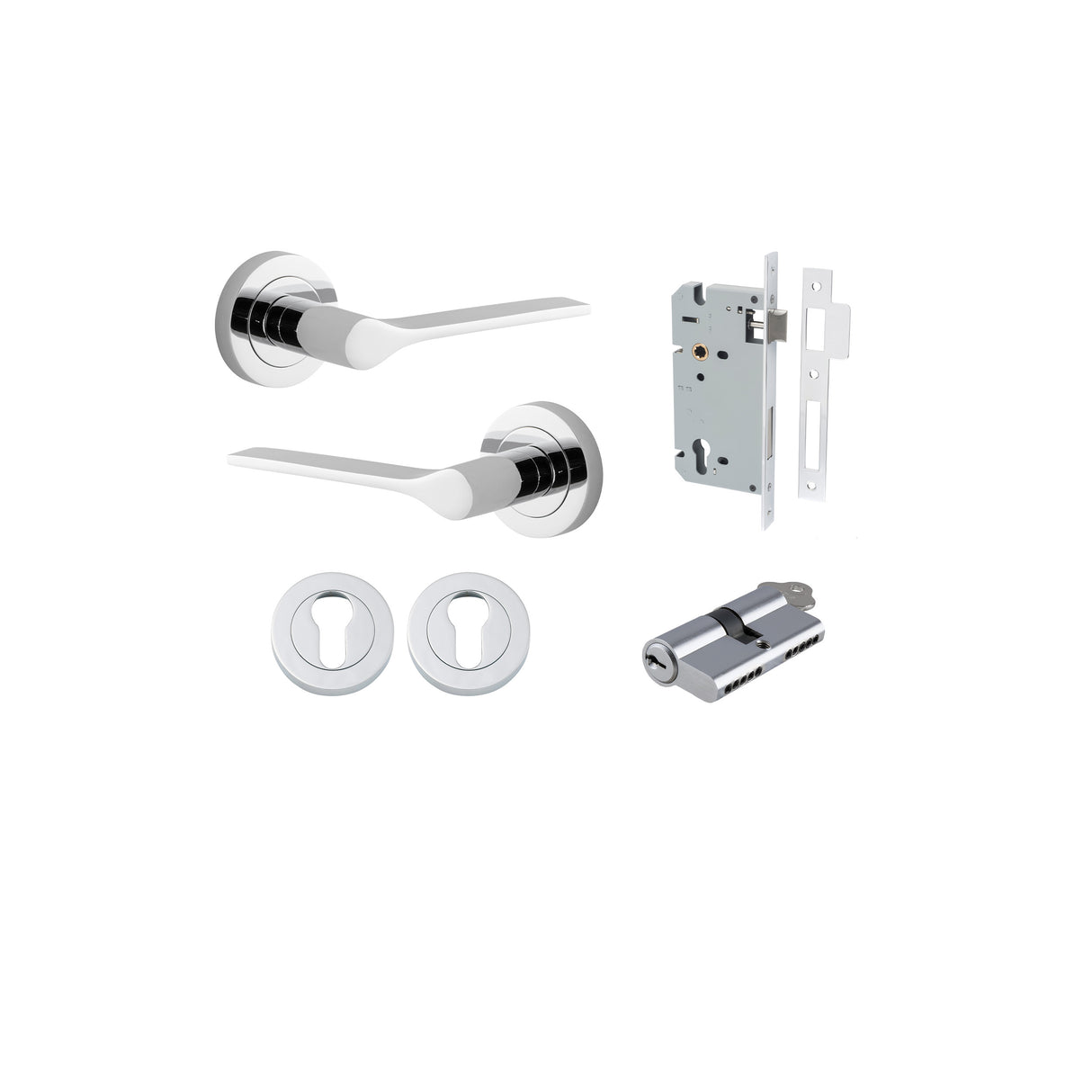 Iver Como Round Rose Lever Set - Complete Kits