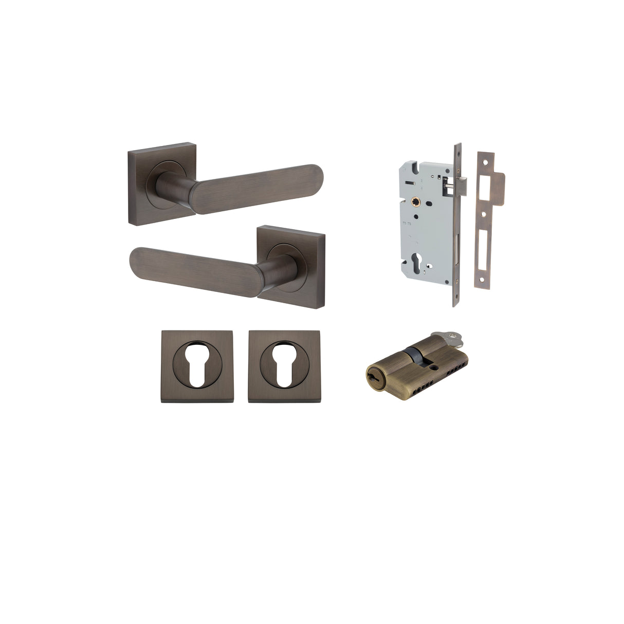 Iver Bronte Square Rose Lever Set - Complete Kits