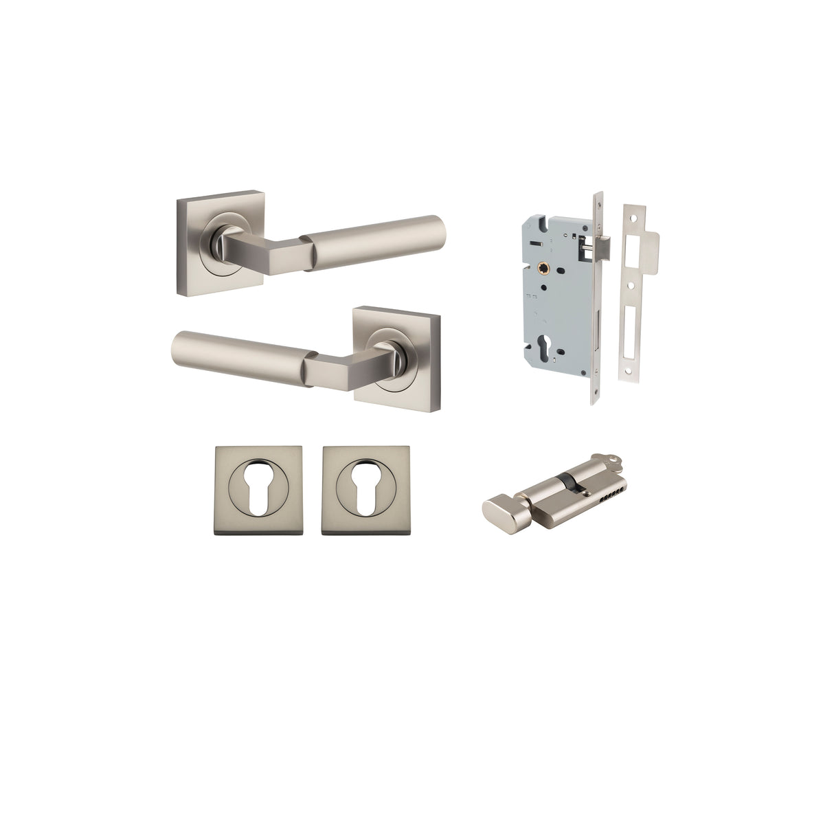 Iver Berlin Square Rose Lever Set - Complete Kits