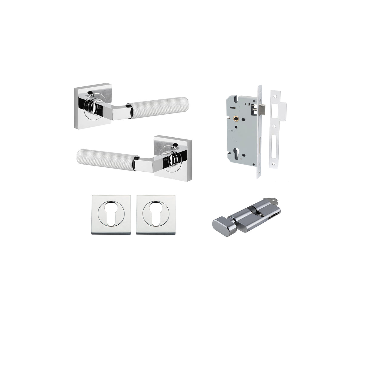 Iver Brunswick Square Rose Lever Set - Complete Kits
