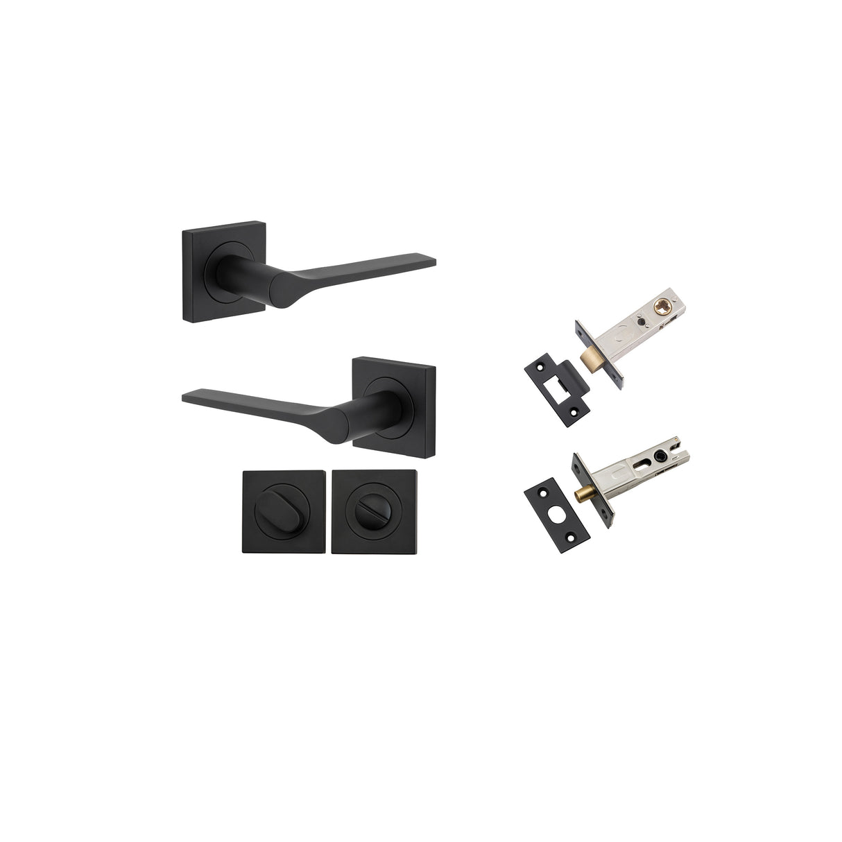 Iver Como Square Rose Lever Set - Complete Kits