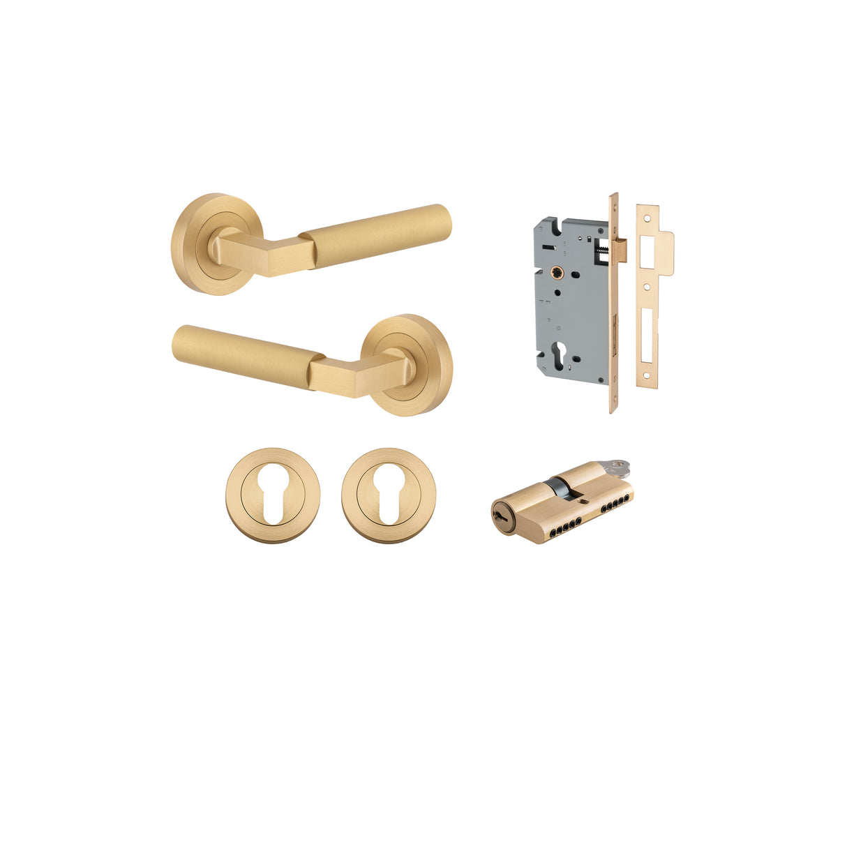Iver Berlin Round Rose Lever Set - Complete Kits