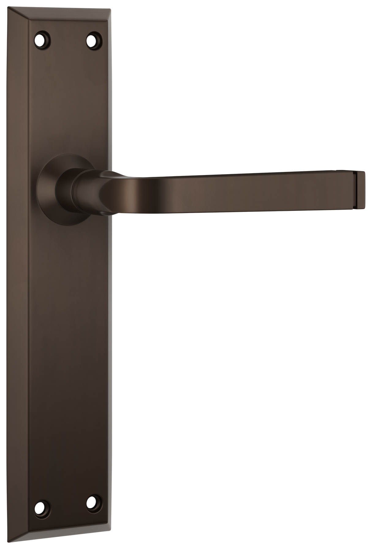 Tradco Menton Lever Long Backplate, Antique Brass, Passage