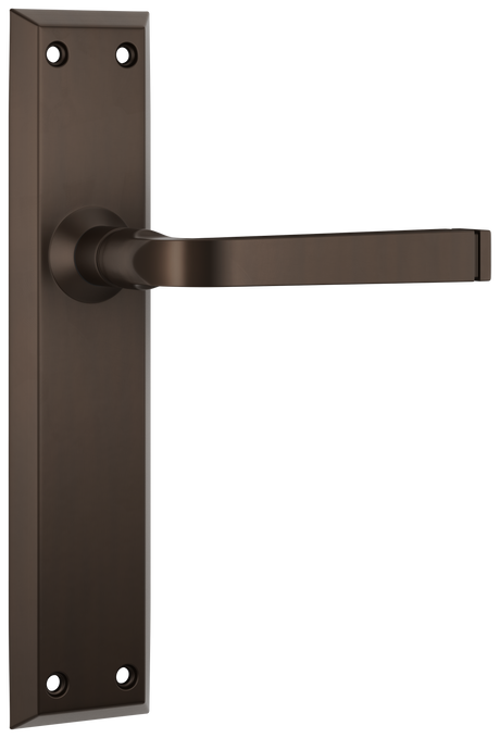 Tradco Menton Lever Long Backplate, Antique Brass, Passage