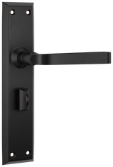 Tradco Menton Lever Long Backplate, Antique Copper, Privacy