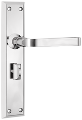 Tradco Menton Lever Long Backplate, Chrome Plated, Privacy