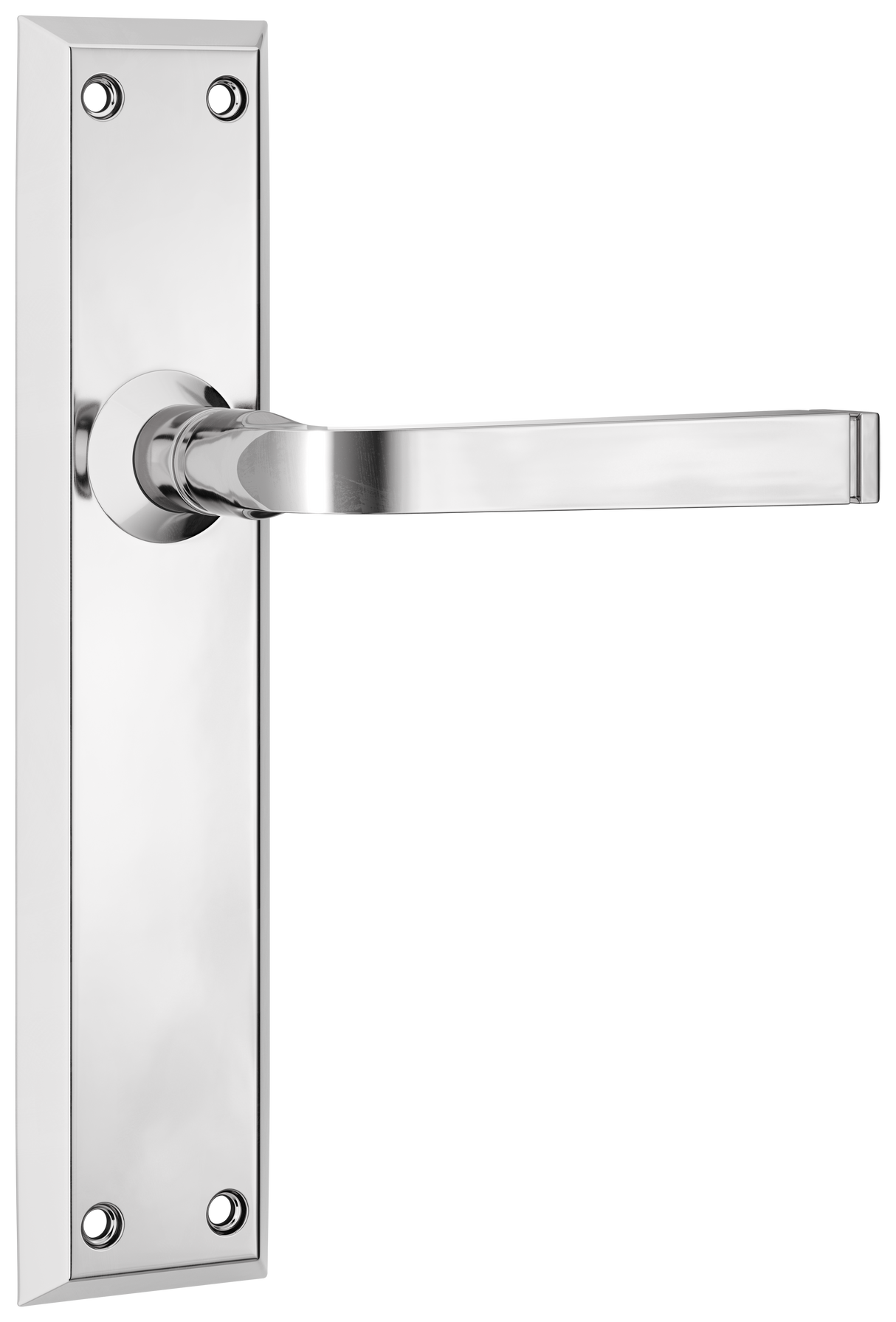 Tradco Menton Lever Long Backplate, Chrome Plated, Passage