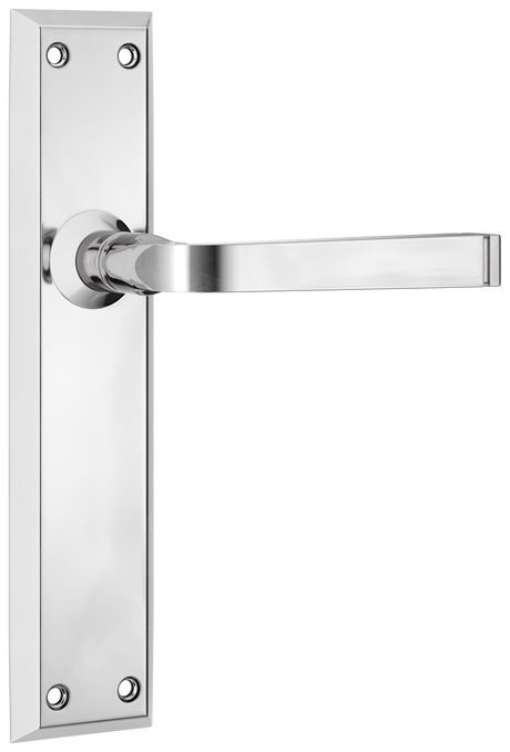 Tradco Menton Lever Long Backplate, Chrome Plated, Passage