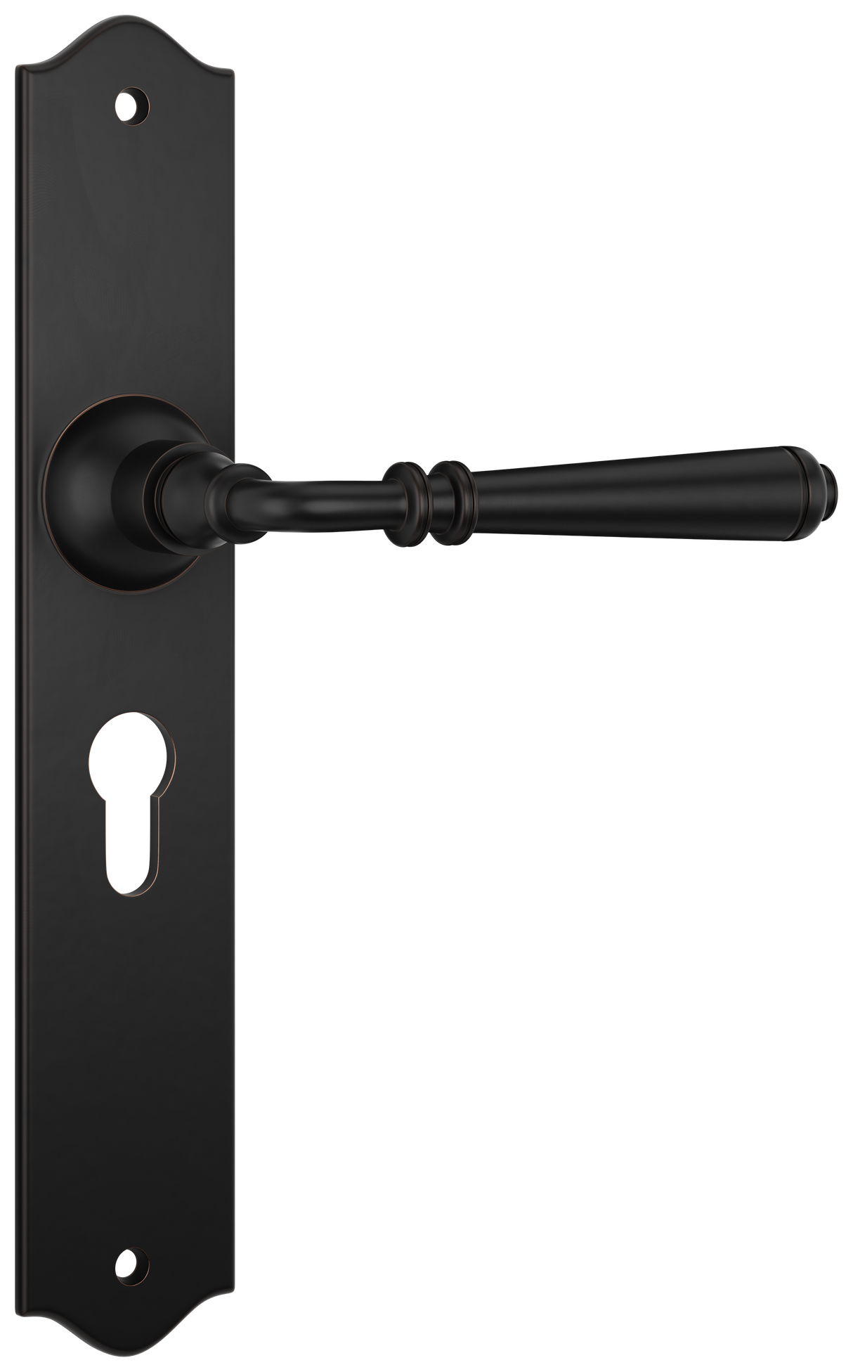 Tradco Reims Lever Long Plate, Antique Copper, Euro