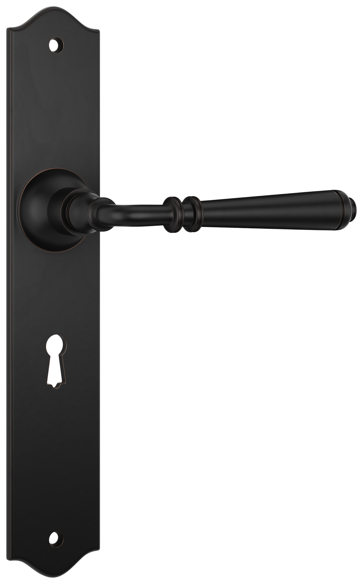 Tradco Reims Lever Long Plate, Antique Copper, Skeleton Key