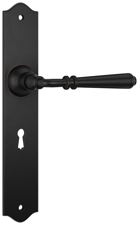 Tradco Reims Lever Long Plate, Antique Copper, Skeleton Key