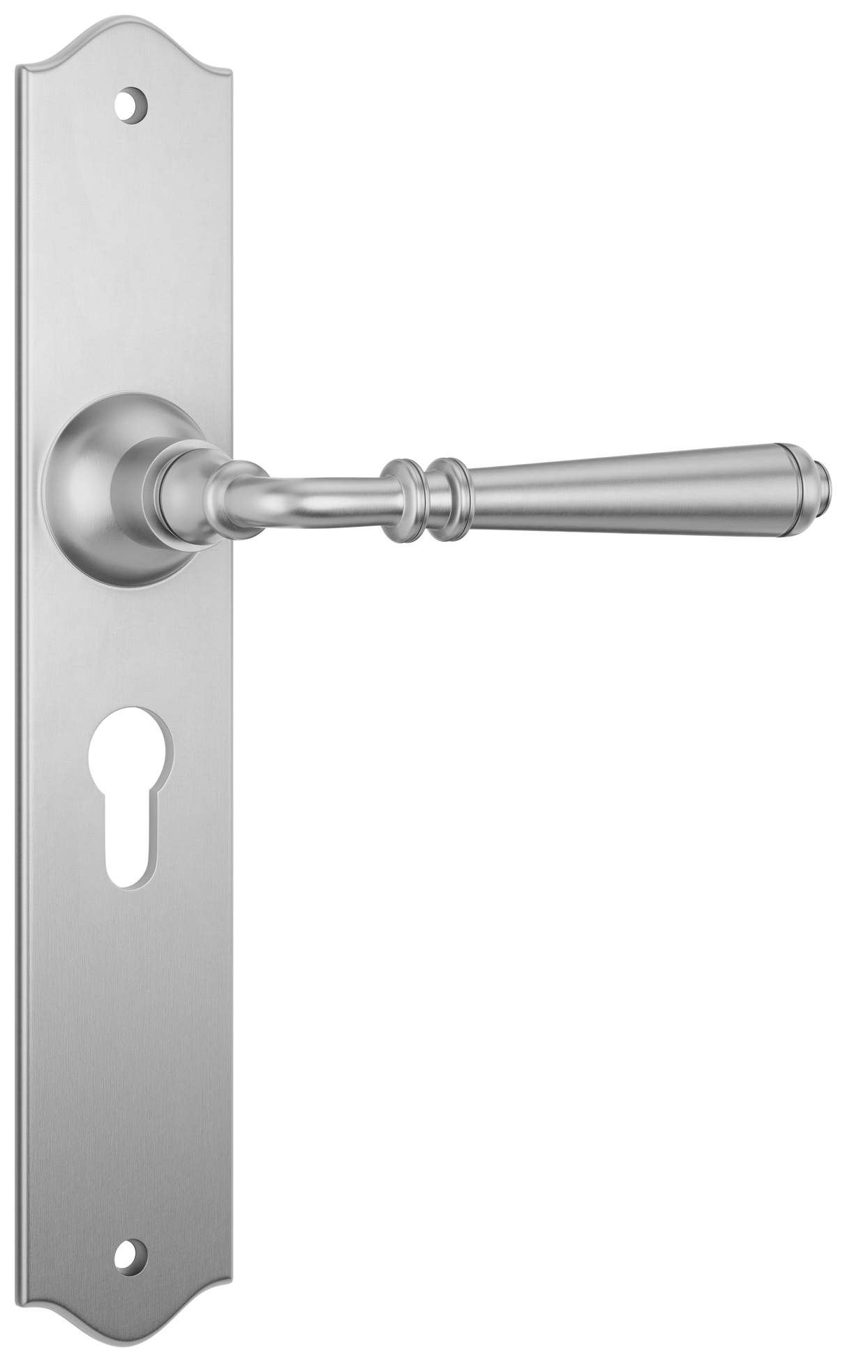 Tradco Reims Lever Long Plate, Satin Chrome, Euro