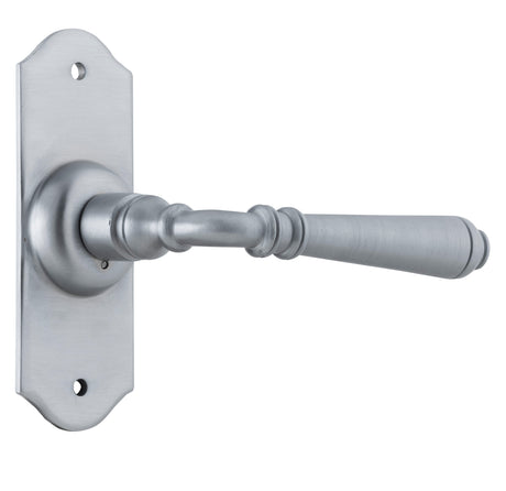 Tradco Reims Lever Short Plate, Satin Chrome, Passage