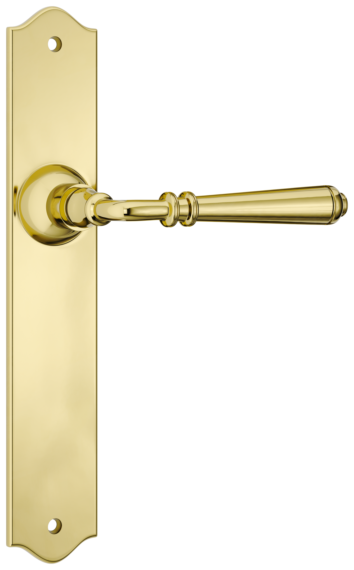Tradco Reims Lever Long Plate, Polished Brass, Passage