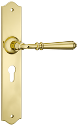 Tradco Reims Lever Long Plate, Polished Brass, Euro