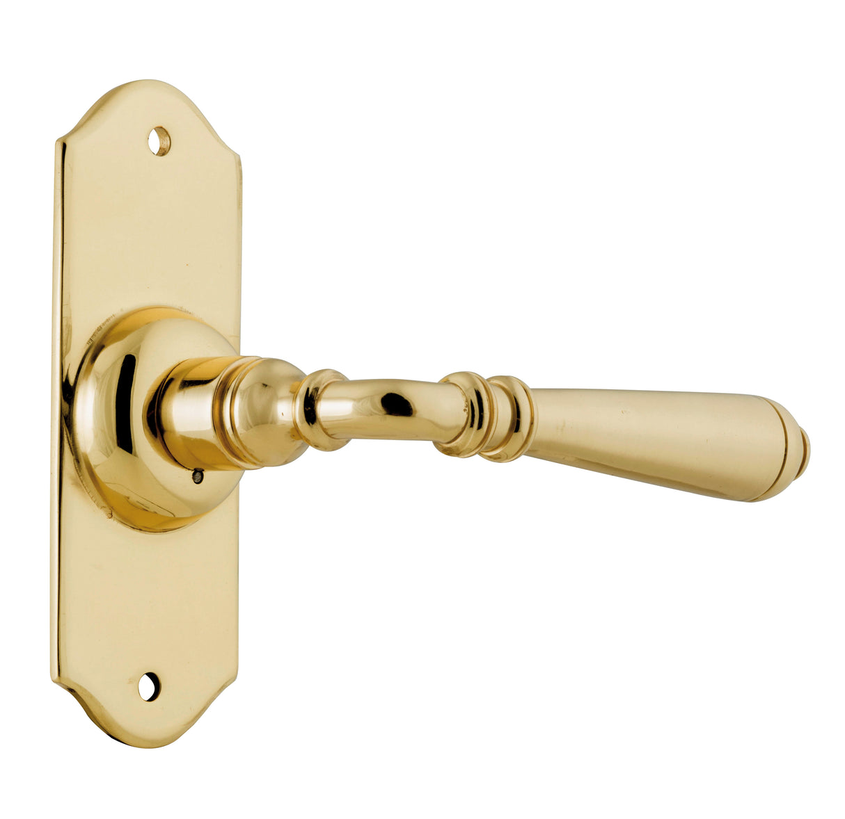 Tradco Reims Lever Short Plate, Polished Brass, Passage