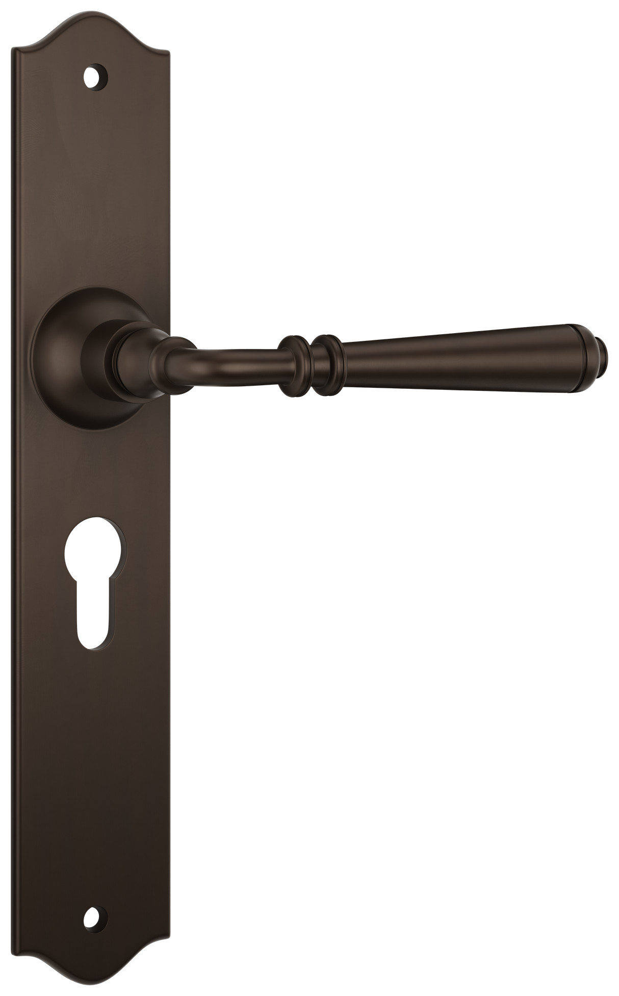 Tradco Reims Lever Long Plate, Antique Brass, Euro