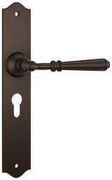 Tradco Reims Lever Long Plate, Antique Brass, Euro