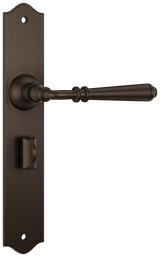 Tradco Reims Lever Long Plate, Antique Brass, Privacy