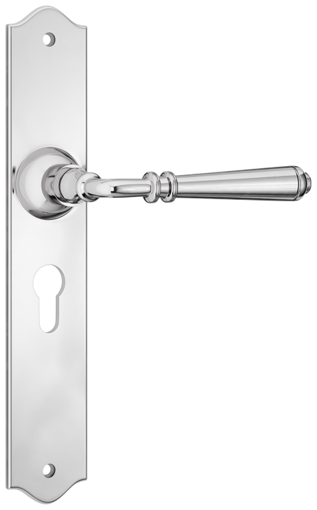 Tradco Reims Lever Long Plate, Chrome Plated, Euro