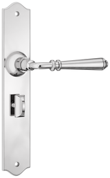 Tradco Reims Lever Long Plate, Chrome Plated, Privacy