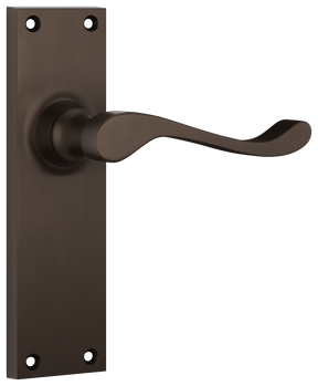 Tradco Victorian Door Lever on Plate Antique Brass Latch