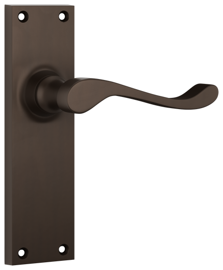 Tradco Victorian Door Lever on Plate Antique Brass Latch