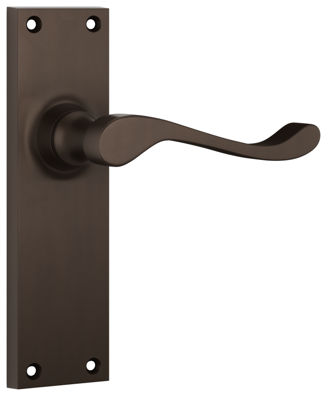 Tradco Victorian Door Lever on Plate Antique Brass Latch