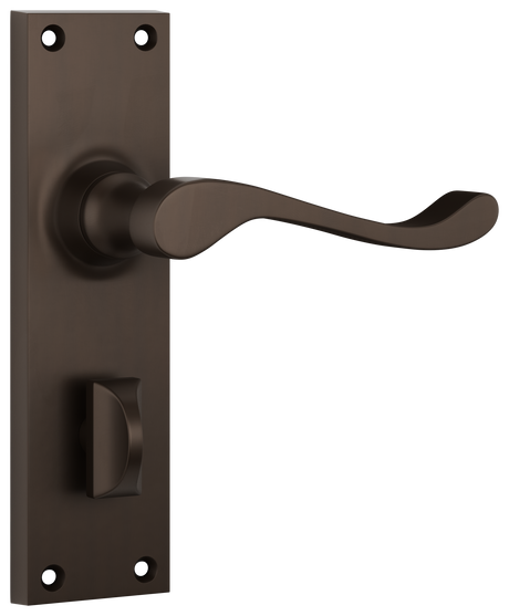 Tradco Victorian Door Lever on Plate Antique Brass Privacy