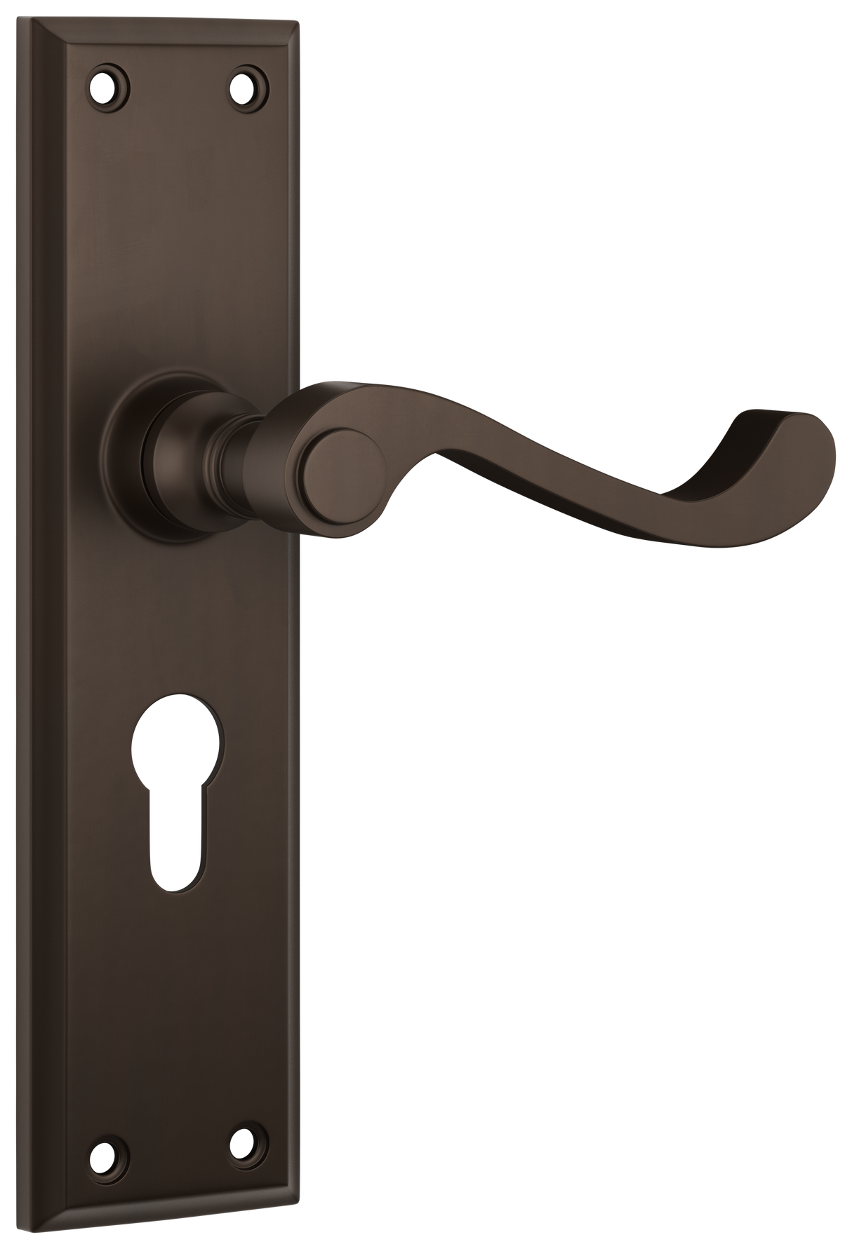 Tradco Milton Lever, Antique Brass, Euro