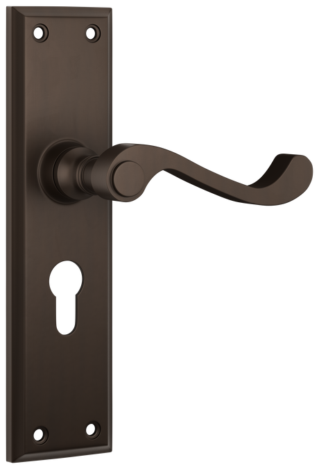 Tradco Milton Lever, Antique Brass, Euro