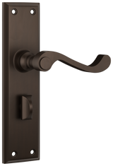 Tradco Milton Lever, Antique Brass, Privacy