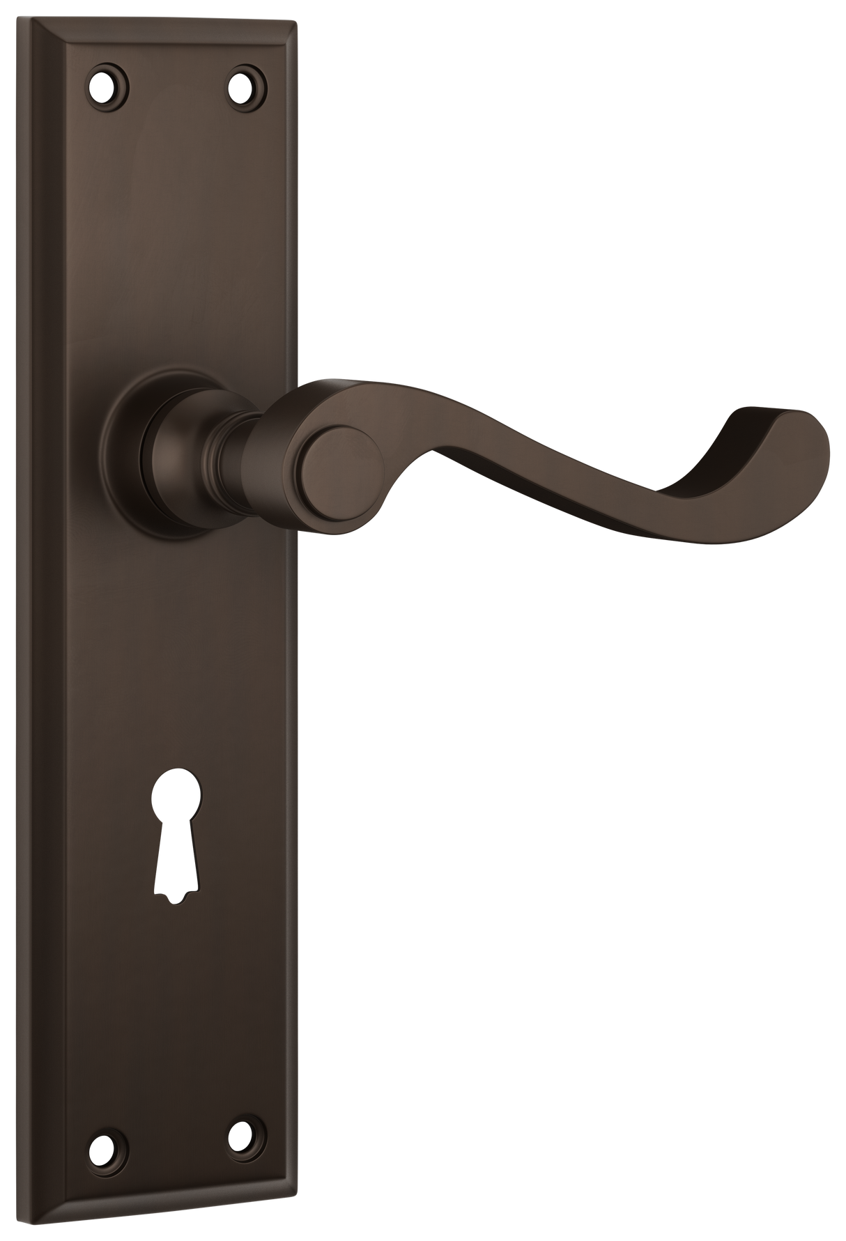 Tradco Milton Lever, Antique Brass, Skeleton Key