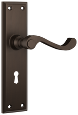 Tradco Milton Lever, Antique Brass, Skeleton Key