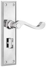 Tradco Milton Lever, Chrome Plated, Privacy