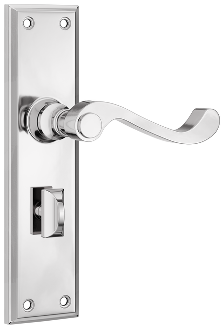 Tradco Milton Lever, Chrome Plated, Privacy