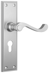 Tradco Milton Lever, Satin Chrome, Euro