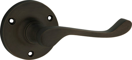 Tradco Victorian Door Lever on Round Rose Antique Brass