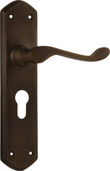 Tradco Windsor Door Lever Antique Brass Euro