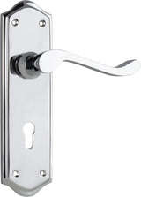 Tradco Henley Skeleton Key Lever, Chrome Plated