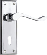 Tradco Camden Skeleton Key Lever, Chrome Plated