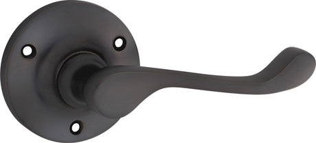 Tradco Victorian Door Lever on Round Rose Antique Copper