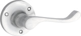 Tradco Victorian Door Lever on Round Rose Satin Chrome